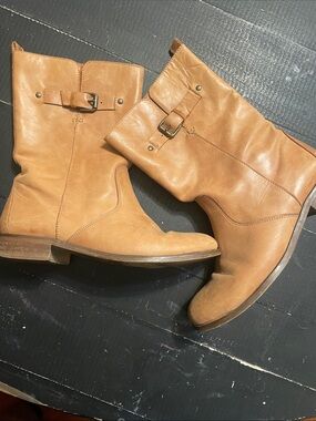 J.Crew Women’s Light Brown Mid-Calf Buckle Boots
